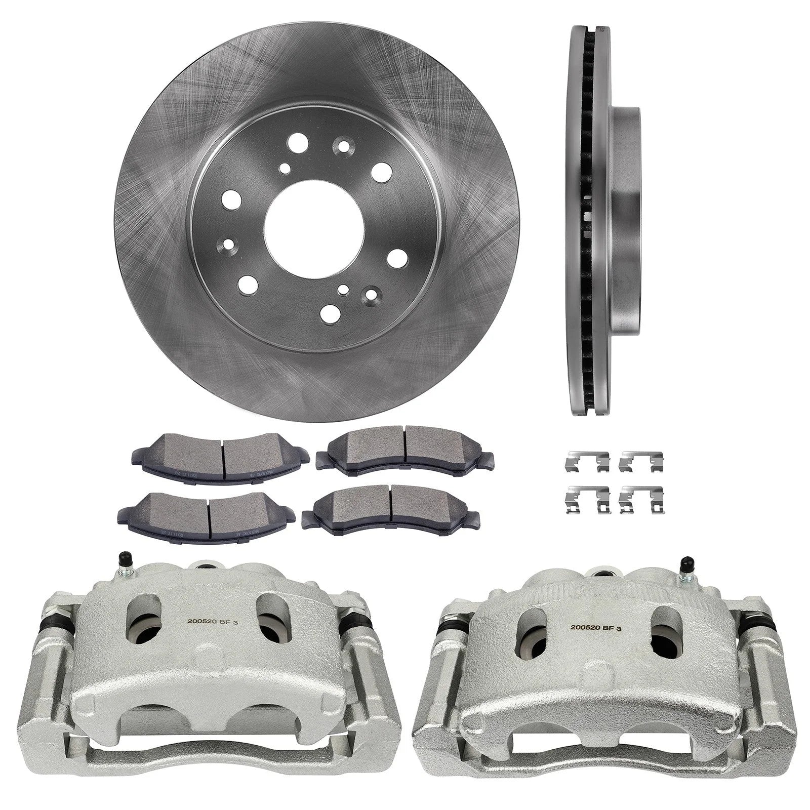 Front L+R Brake Calipers & Rotor & Pad 8Pcs For 2005-08 Chevrolet Silverado 1500 KOEEP [1]