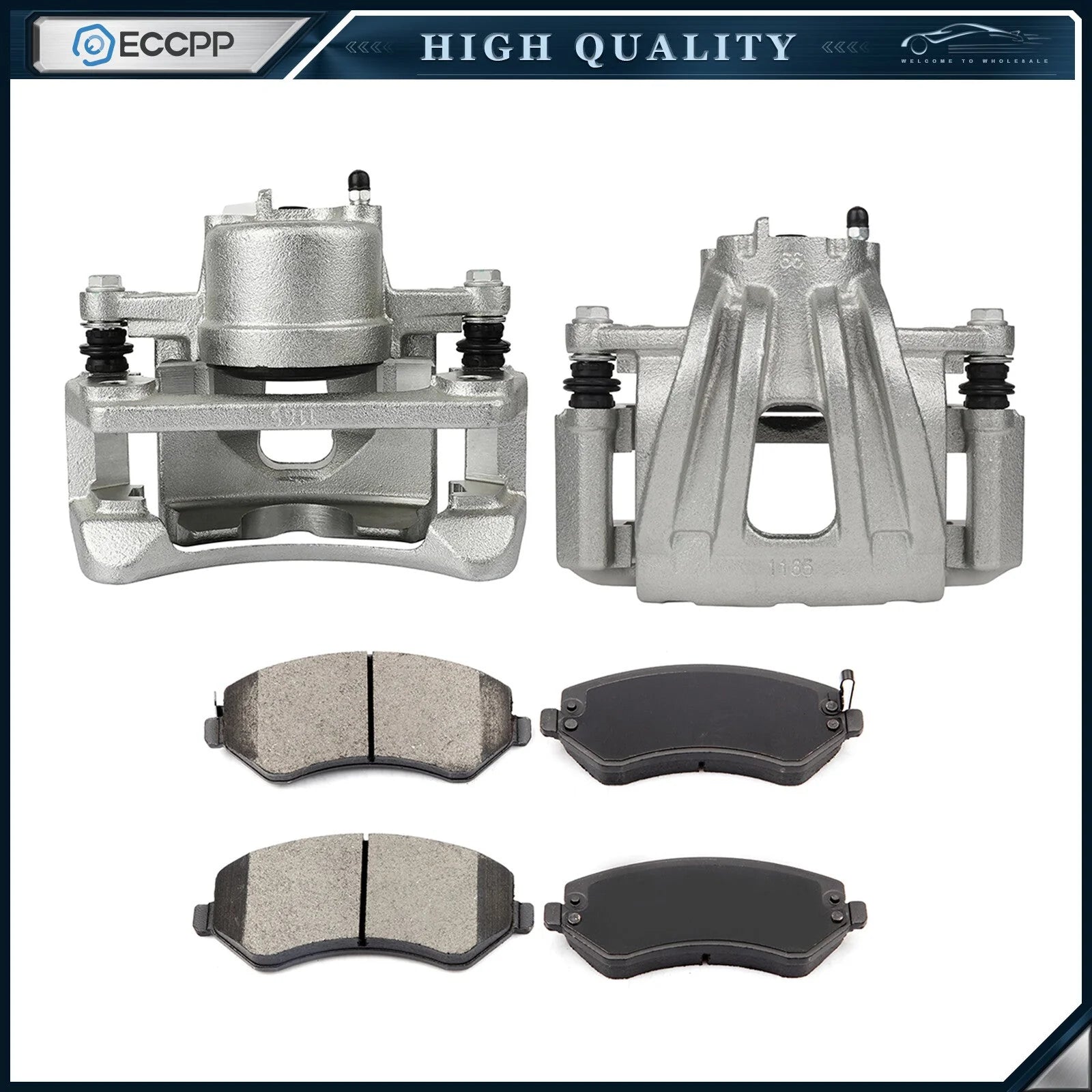 Front Left Right Brake Calipers Brake Pads Set 6Pcs For 2002-2007 Jeep Liberty KOEEP [1]