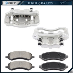 Front Left Right Brake Calipers Brake Pads Set 6Pcs For 2006-2008 Dodge Ram 1500 KOEEP [1]