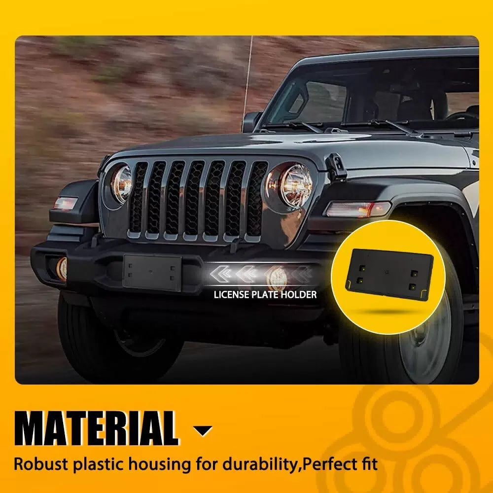 Front License Plate Holder Frame Bracket For Jeep Wrangler Gladiator 2018-2023 A 6B93BC-57 [6]