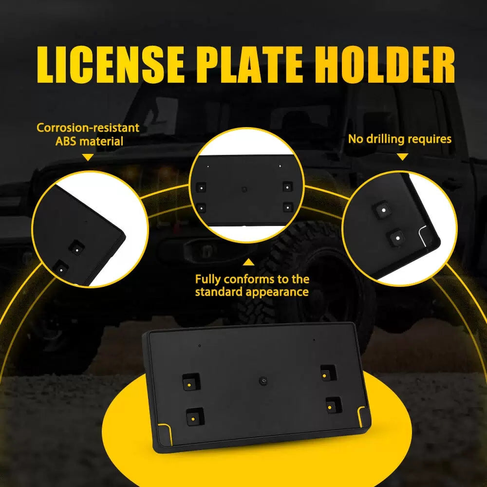 Front License Plate Holder Frame Bracket For Jeep Wrangler Gladiator 2018-2023 A 6B93BC-57 [7]