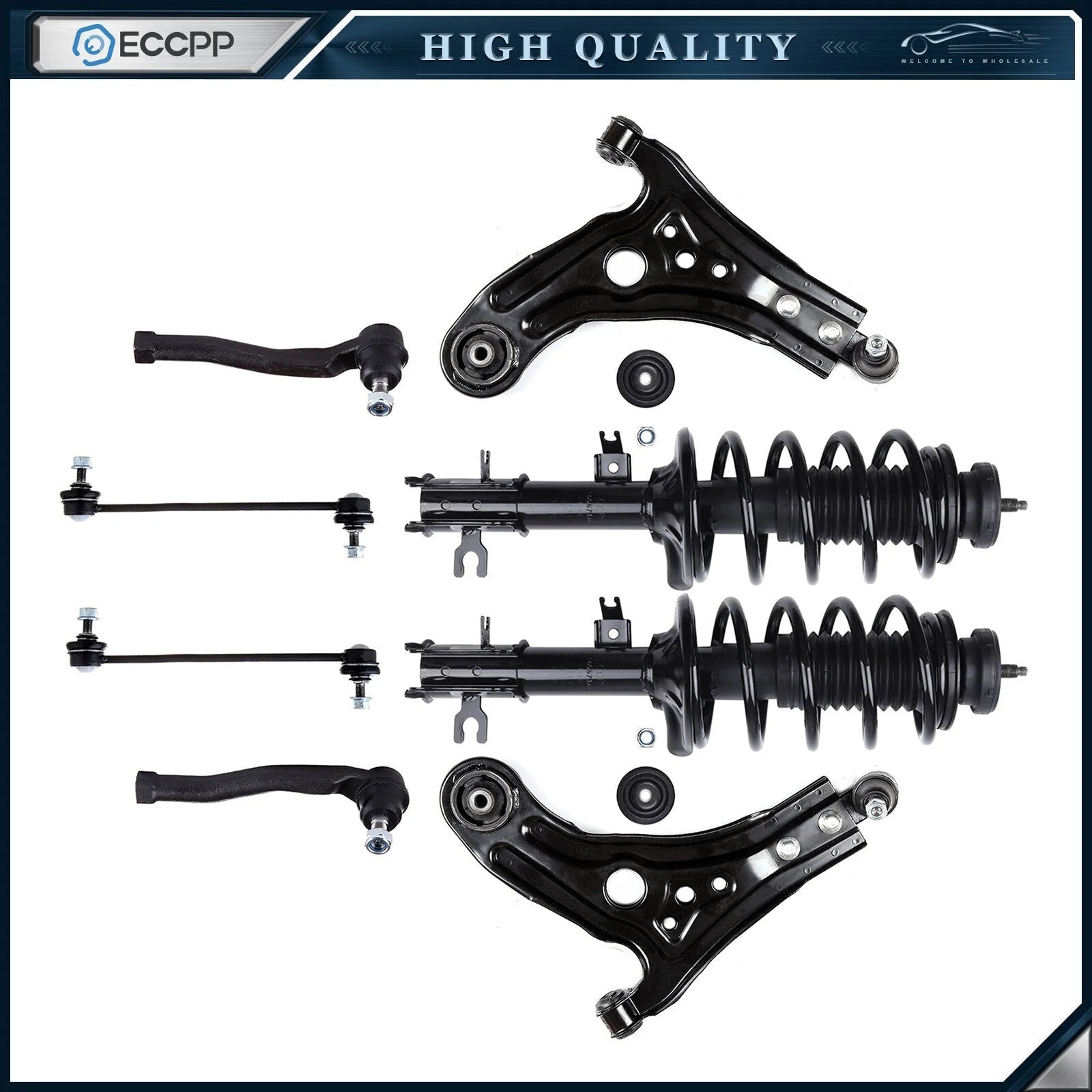 Front Lower Control Arms Sway Bar Tie Rod Struts for Pontiac G3 Chevy Aveo Aveo5 KOEEP [1]