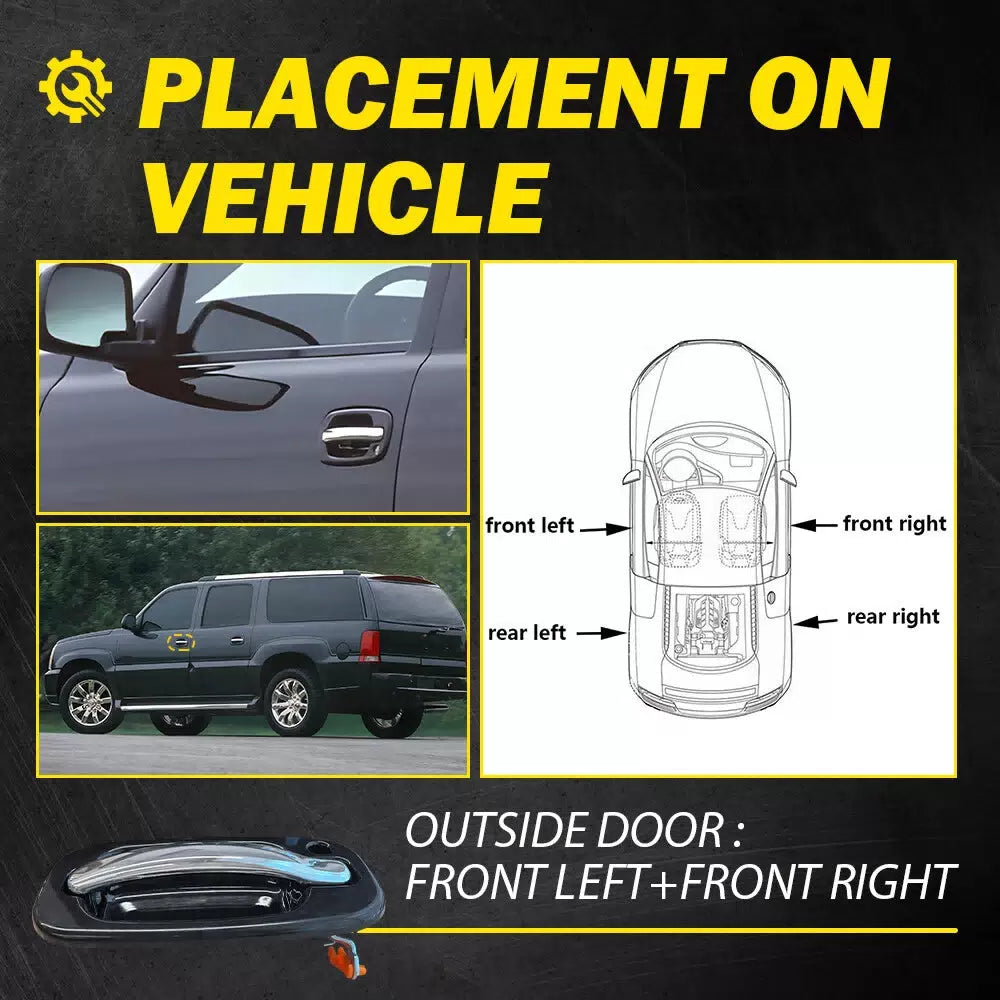 Front Outside Door Handles Set Chrome for 99-06 Silverado Tahoe Sierra Yukon 6B93BC-57 [7]