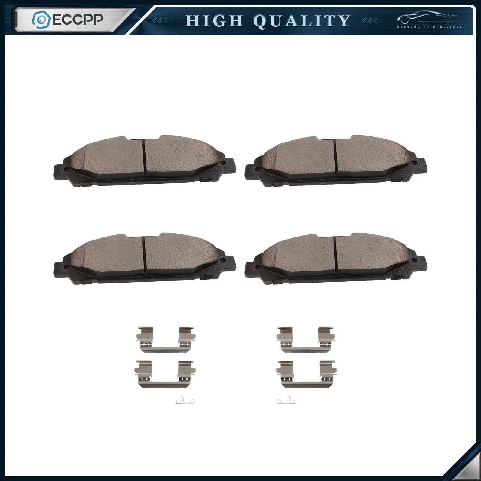 Front Performance Ceramic Brake Pad Set For Ford Mustang 2015 2016 2017 2.3L 6B93BC-57 [1]