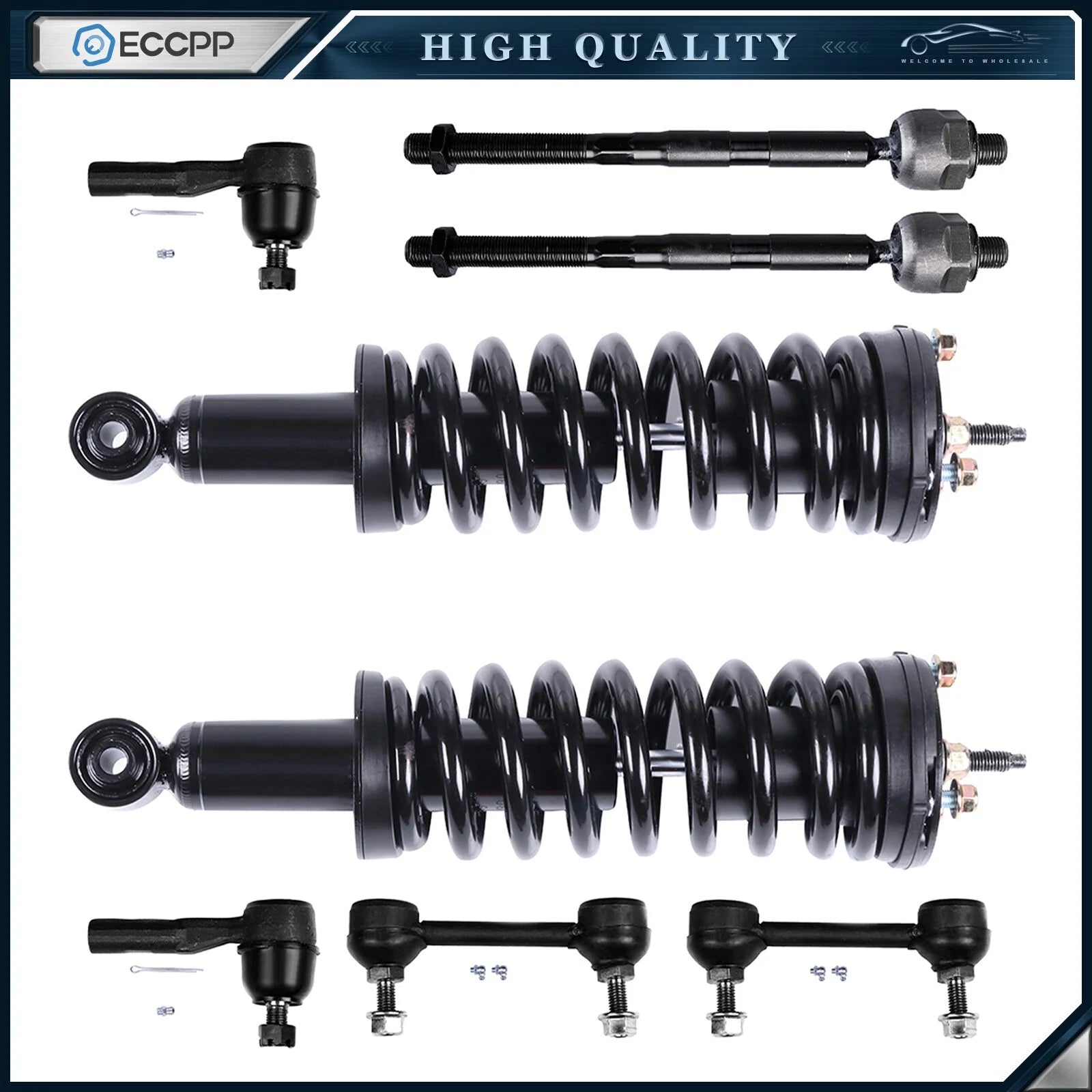 Front Quick Struts Sway Bar Tie Rods Kit for 2006-2012 Chevy Colorado Canyon 2WD 6B93BC-57 [1]