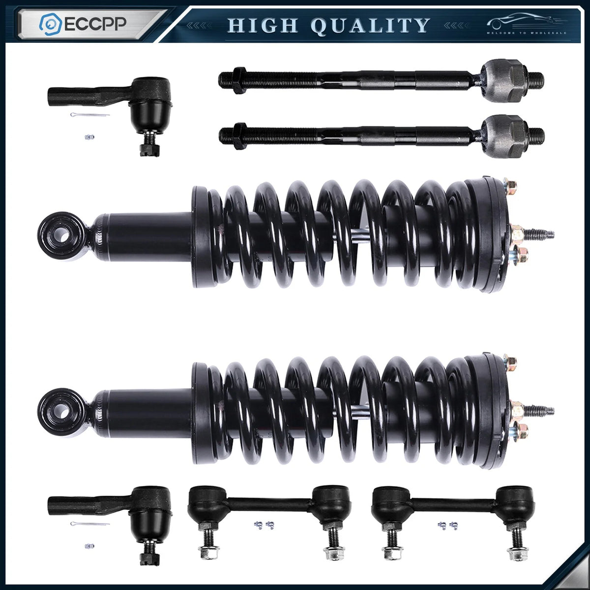 Front Quick Struts Sway Bar Tie Rods Kit for 2006-2012 Chevy Colorado Canyon 2WD 6B93BC-57 [1]
