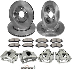Front Rear Brake Calipers & Rotor & Pad 16Pcs For 08-12 Chrysler Town & Country KOEEP [1]