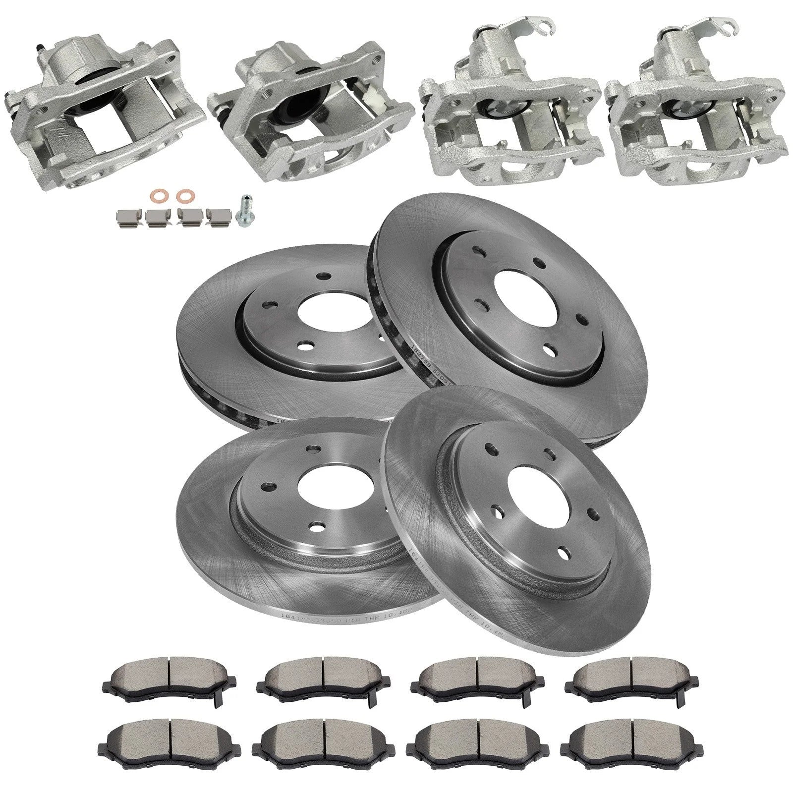 Front Rear Brake Calipers & Rotor & Pad 16Pcs For 08-12 Chrysler Town & Country KOEEP [2]