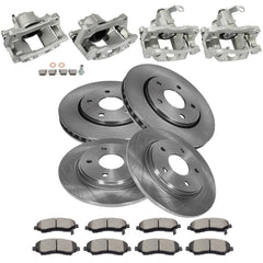 Front Rear Brake Calipers & Rotor & Pad 16Pcs For 08-12 Chrysler Town & Country KOEEP [2]