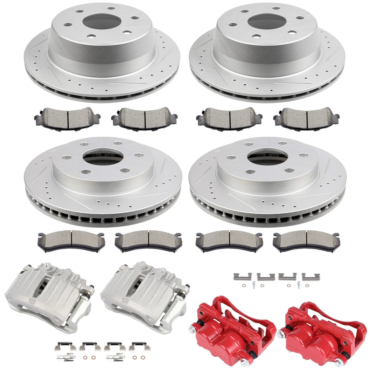 Front Rear Left Right Brake Calipers And Ceramic Pads For GMC Sierra Yukon 1500 KOEEP [1]