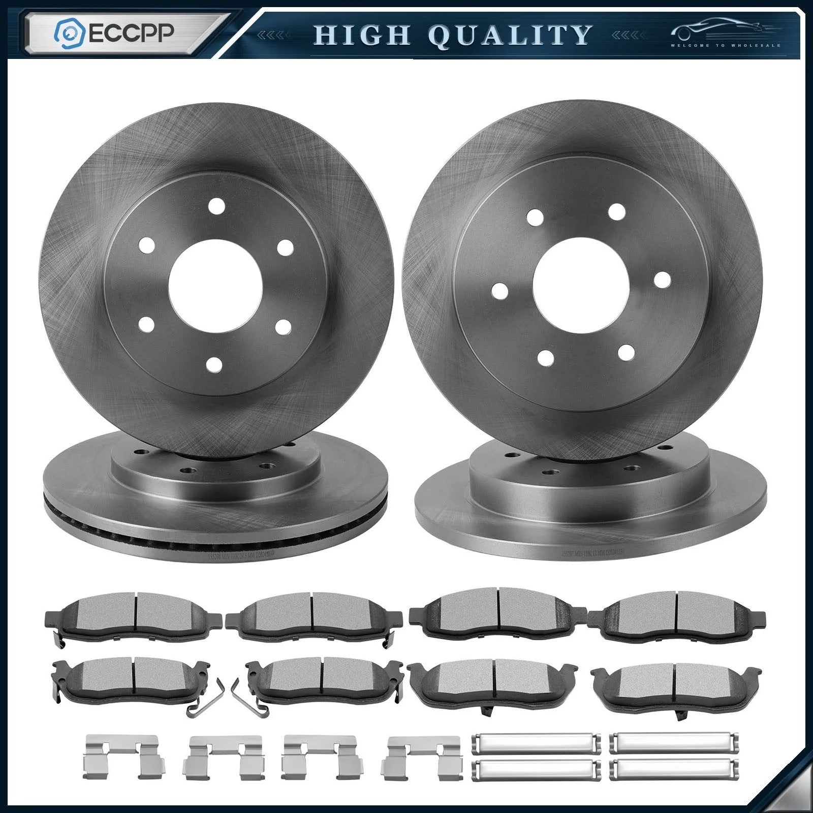 Front Rear Rotors Brake Pads for 2004 2005 Infiniti QX56 Nissan Armada Titan 6B93BC-57 [1]