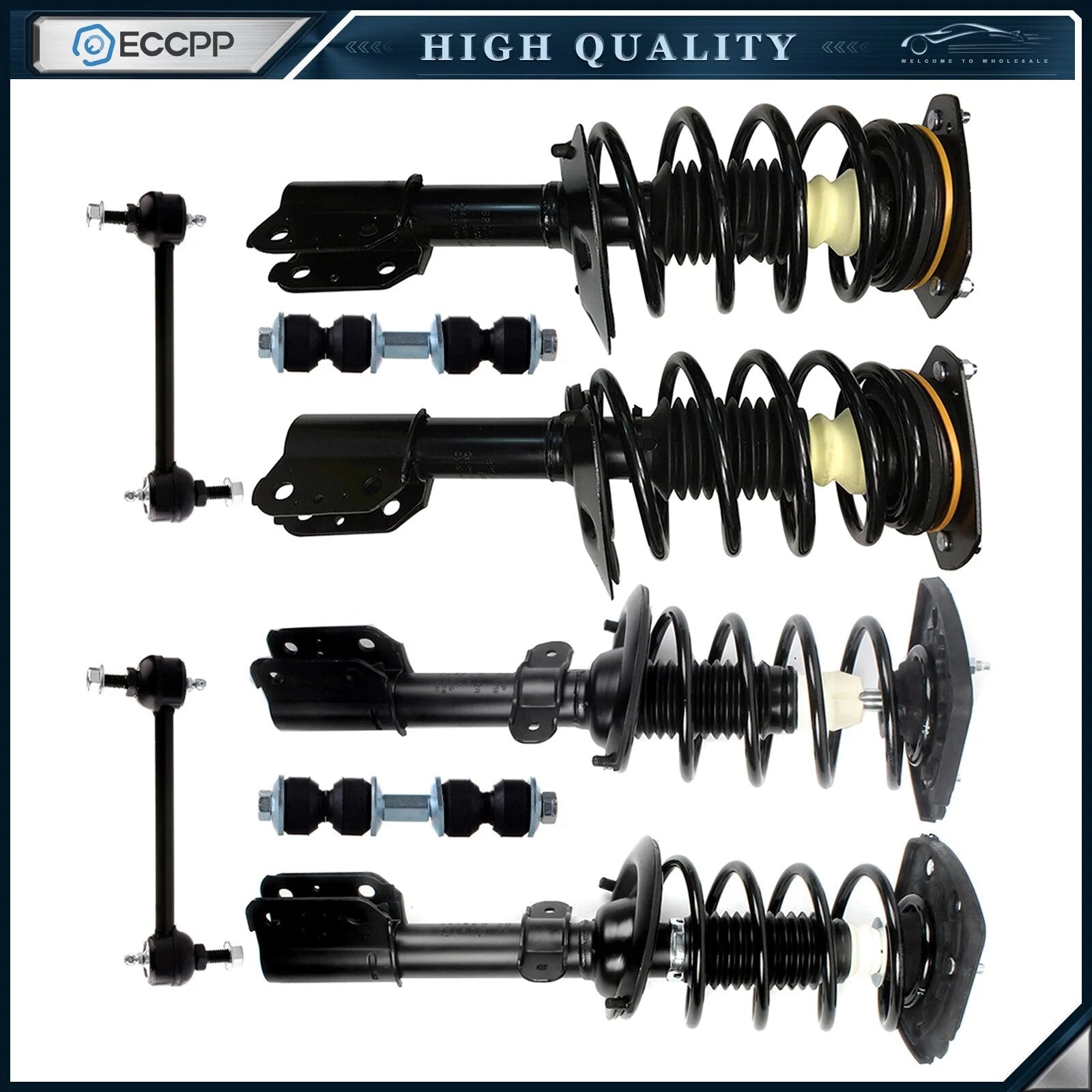 Front Rear Struts Assembly Sway Bars Kit for 2005-2009 Buick LaCrosse 17" Wheels KOEEP [1]