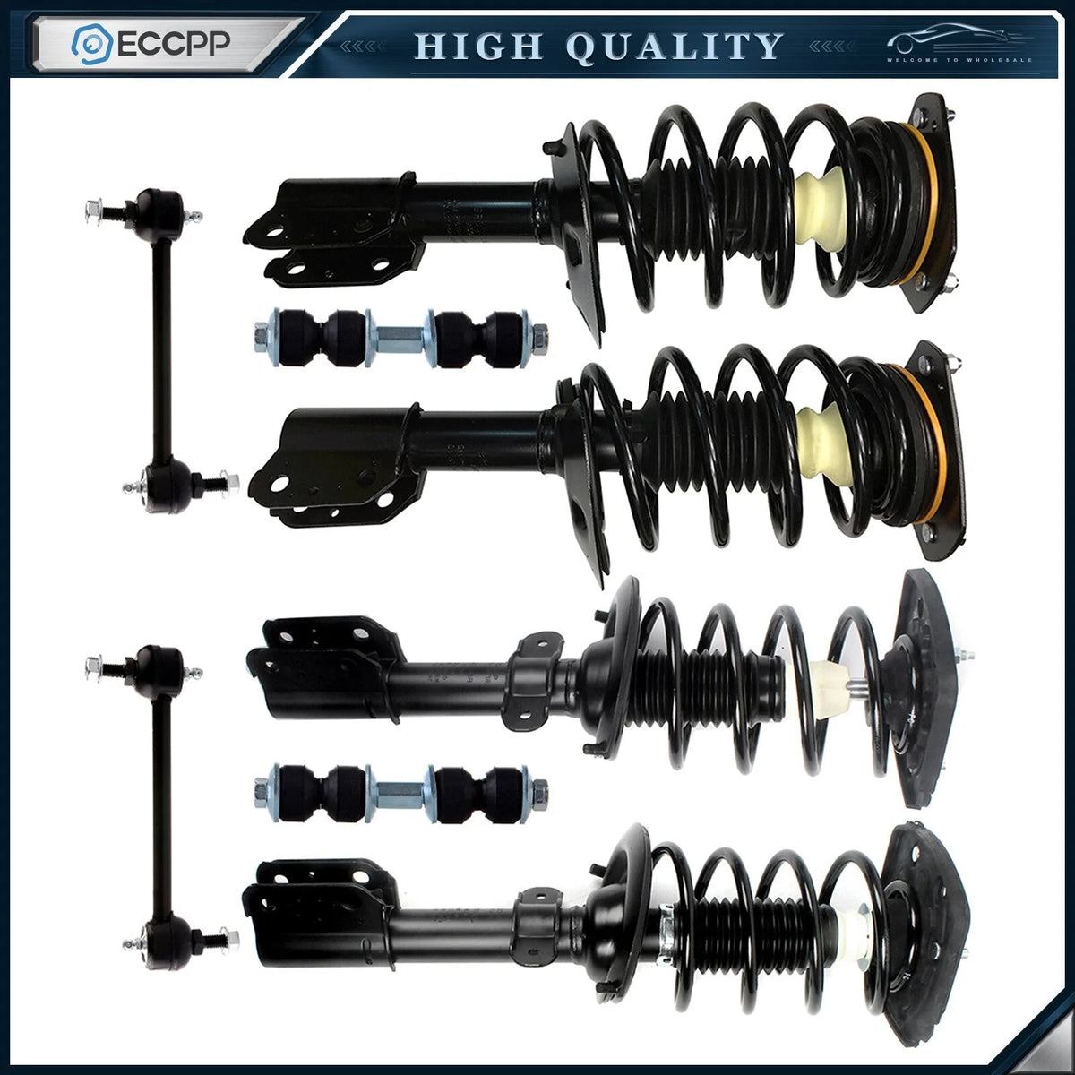 Front Rear Struts Assembly Sway Bars Kit for 2005-2009 Buick LaCrosse 17" Wheels KOEEP [1]
