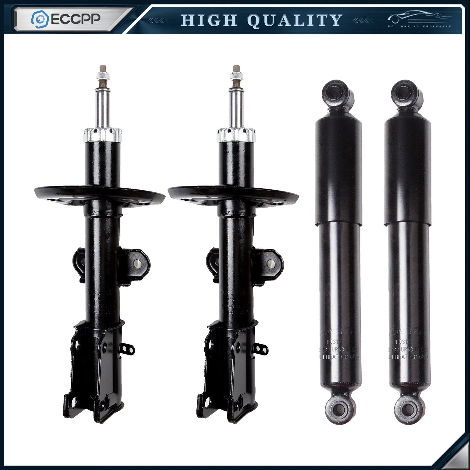 Front Rear Struts Shocks For 2008-2014 Dodge Gr Caravan Left Right ECCPP KOEEP [1]