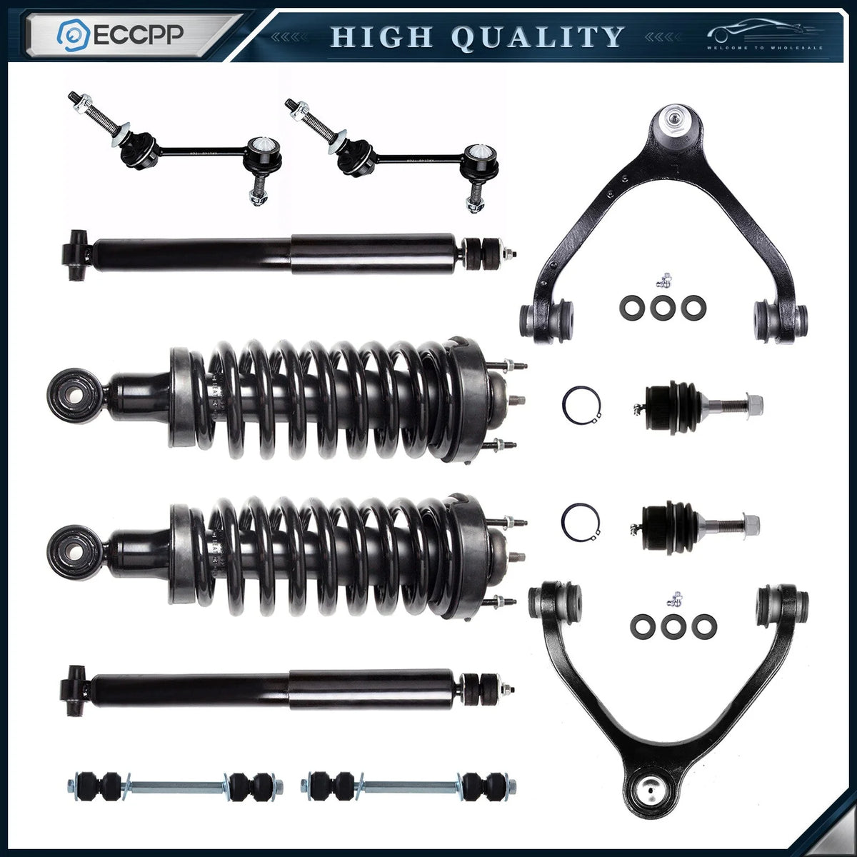 Front Rear Struts Shocks Suspension Sway Bar Control Arms For Lincoln Town Car 6B93BC-57 [1]