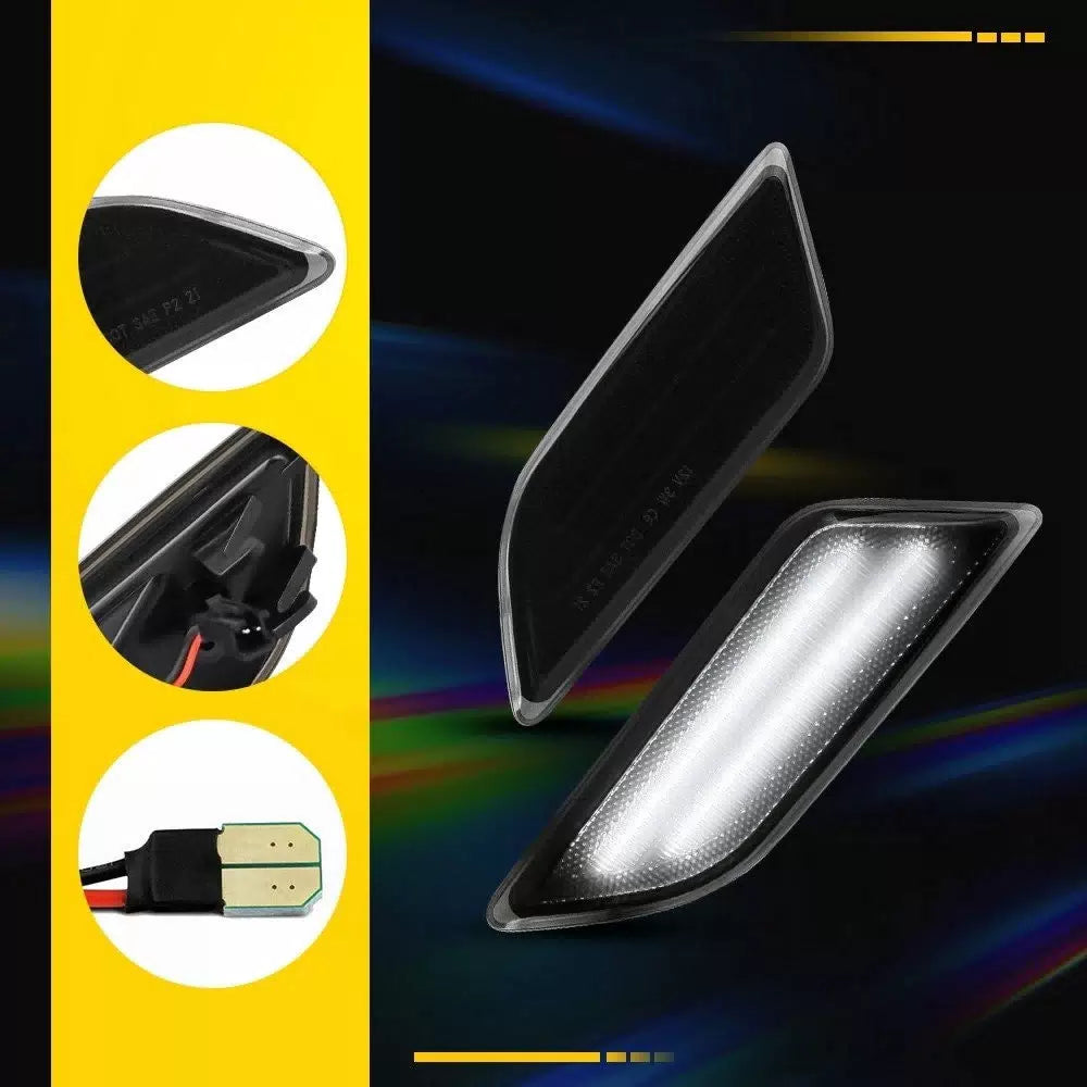 Front Side Marker White LED Lights Lamp For 2012-2014 Benz W204 C250 C300 C350 A 6B93BC-57 [10]