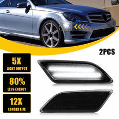 Front Side Marker White LED Lights Lamp For 2012-2014 Benz W204 C250 C300 C350 A 6B93BC-57 [1]