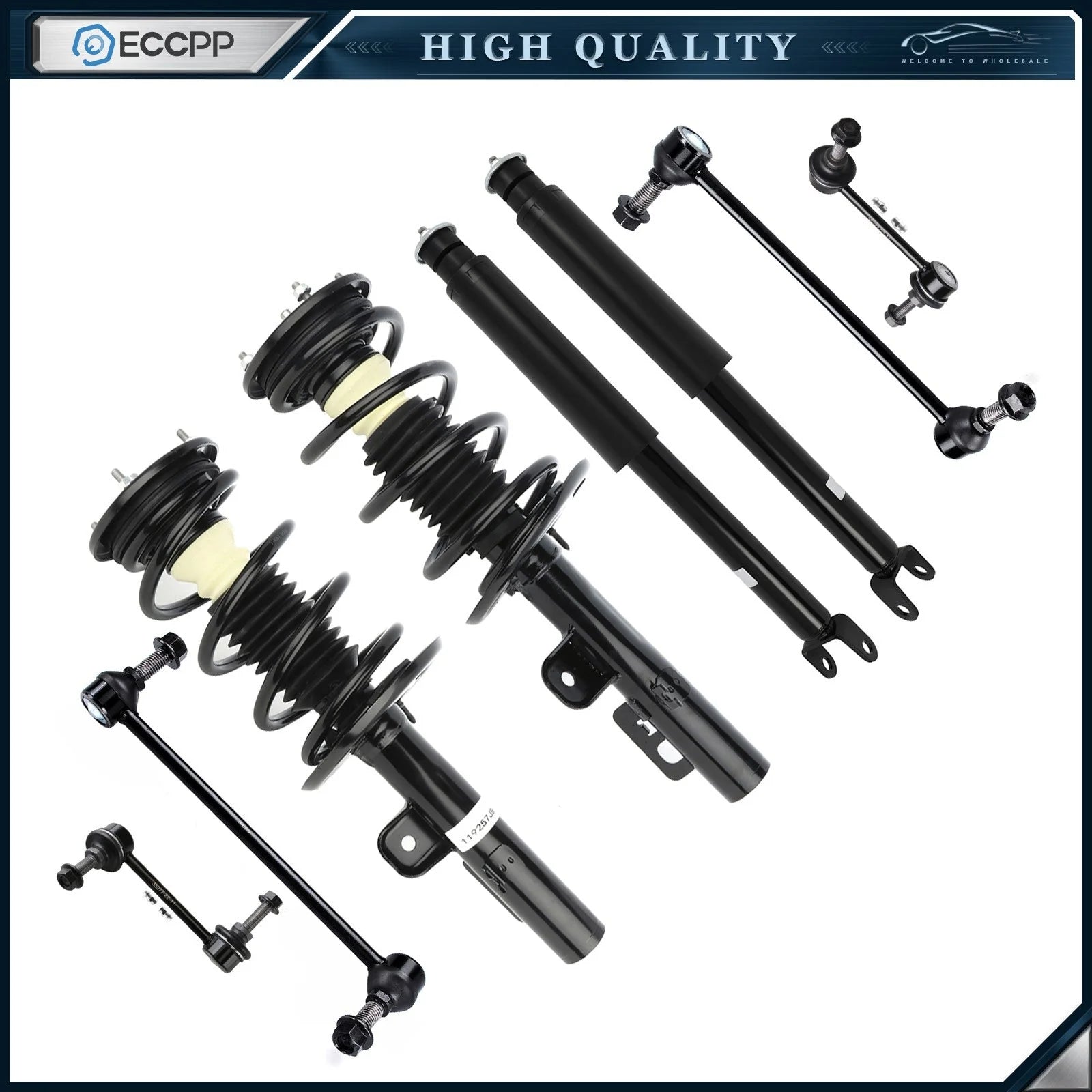 Front Strut Rear Shock Absorbers Sway Bars For Ford Flex 2010-2012 w/Coil Spring 6B93BC-57 [1]