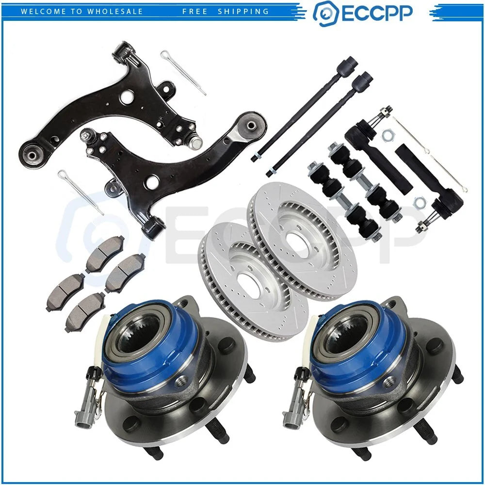 Front Suspension Wheel Hub Bearing + Brake Rotor Pad For 2000-2005 Impala Carlo KOEEP [1]