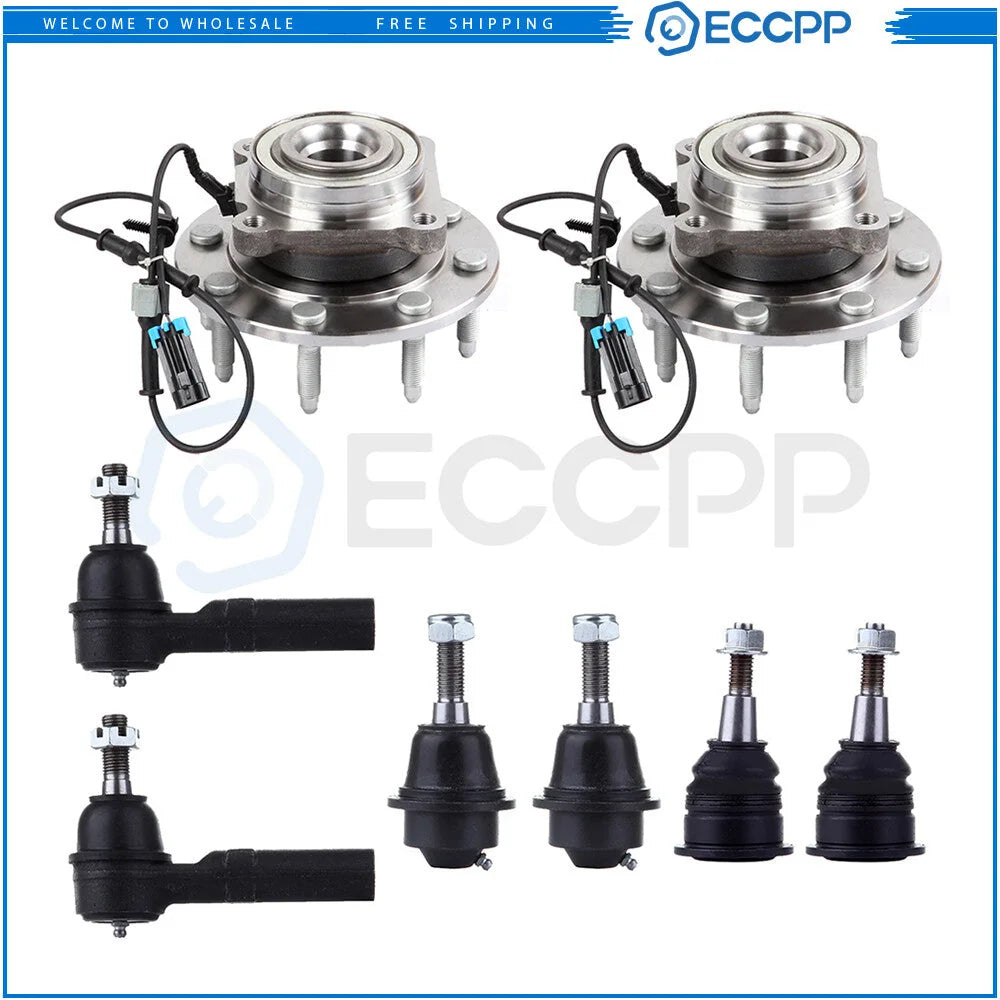 Front Tie Rod End Ball Joint Wheel Hub Bearing For 07-10 GMC Sierra 2500 3500 HD KOEEP [1]