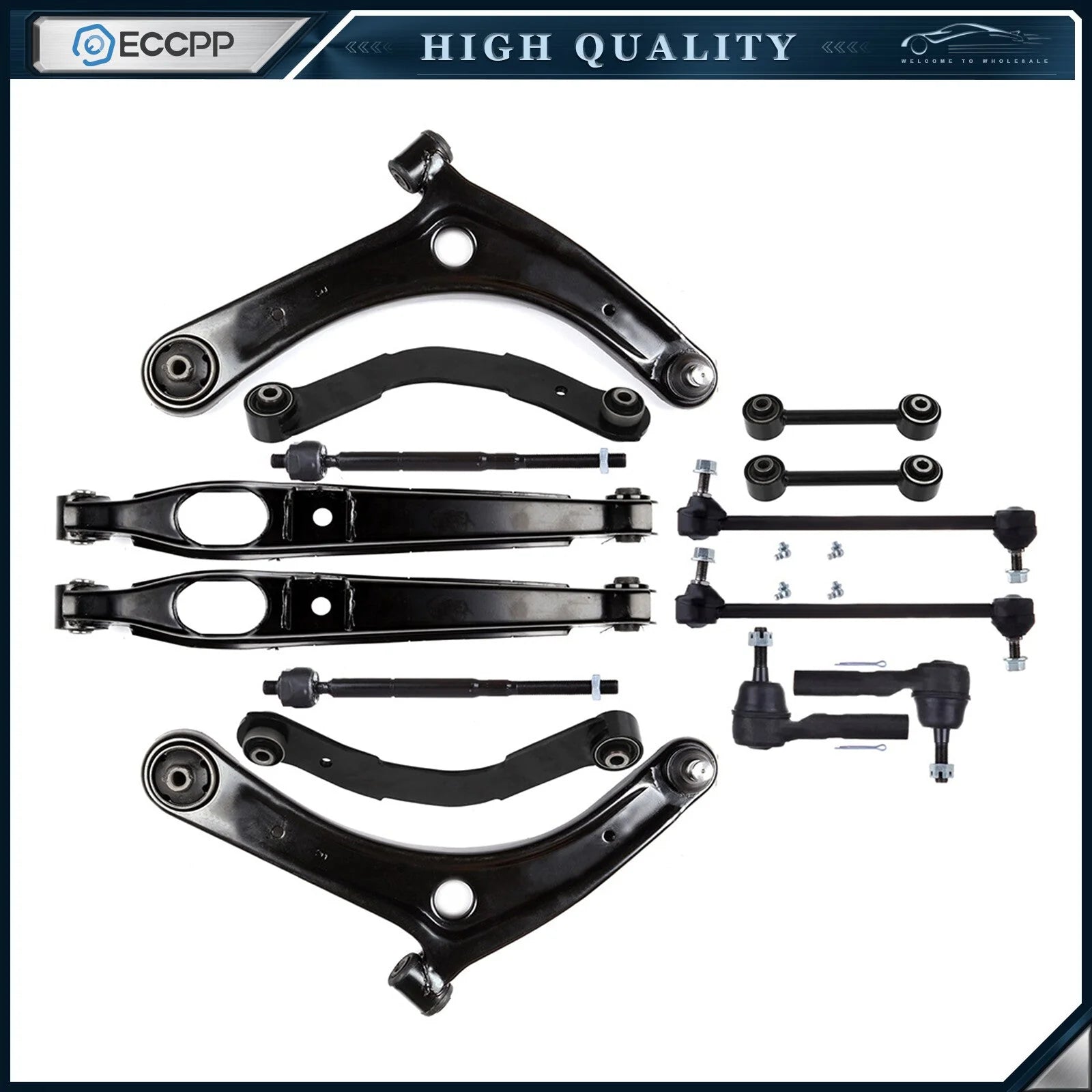 Front Tie Rod End Link Sway Bar End Link Control Arm For 2007-2017 Jeep Compass 6B93BC-57 [1]