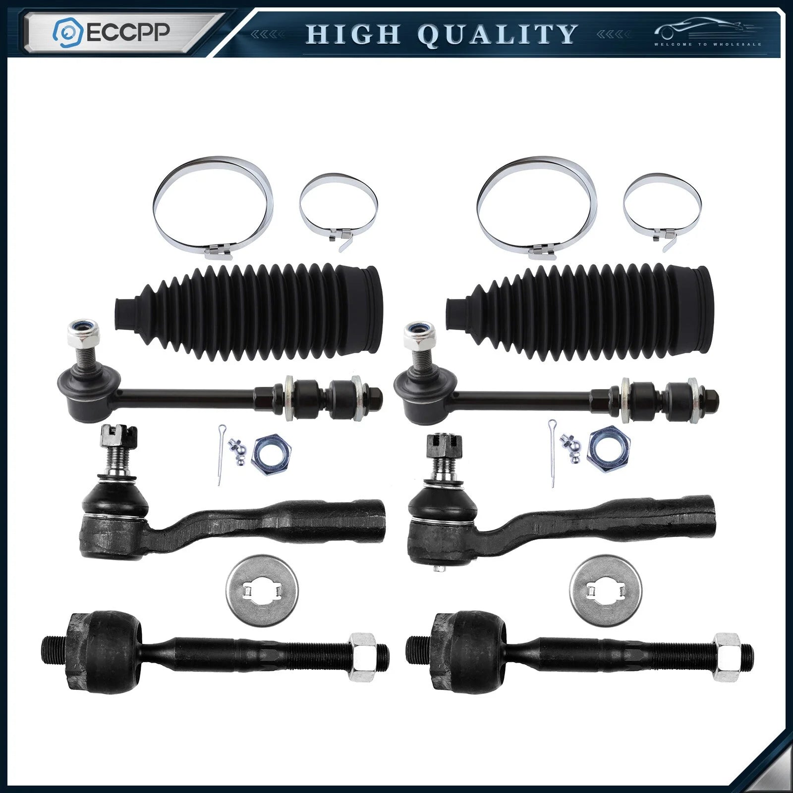 Front Tie Rod Sway Bar Rack and Pinion Bellow For 2003-06 Toyota Sequoia Tundra 6B93BC-57 [1]