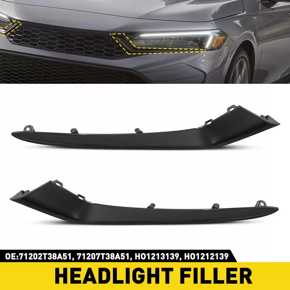 Front Upper Bumper Grille Molding Trim Black Left Right For Honda Civic 2025 EOA 6B93BC-57 [11]