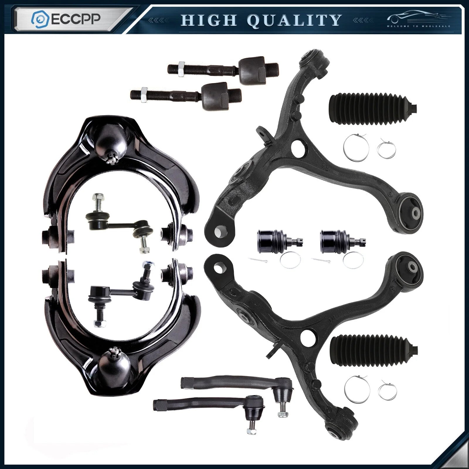 Front Upper & Lower Control Arms Sway Bar Tie Rod End For 2008-2012 HONDA ACCORD 6B93BC-57 [1]