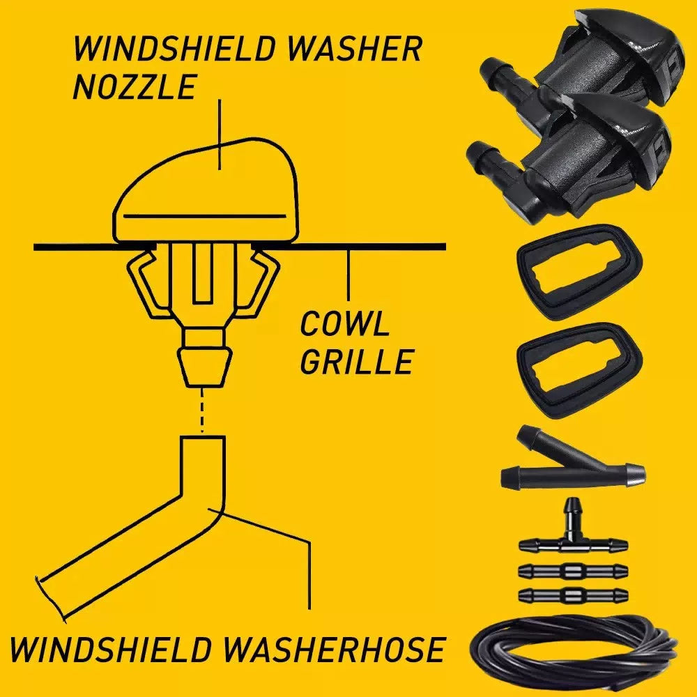 Front Washer Windshield Nozzle Hose Kit Fit for Jeep Liberty Commander for Dodge 6B93BC-57 [3]