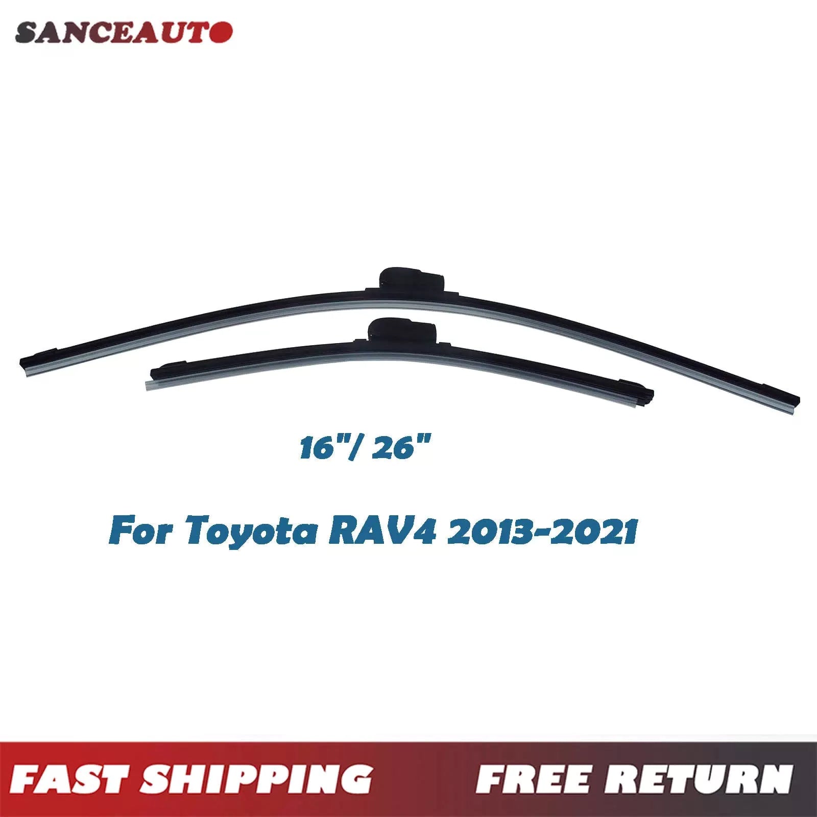 Front Windshield Wiper Blades For Toyota RAV4 13-21 Pair 16" 26" 1505116,1505126 6B93BC-57 [1]