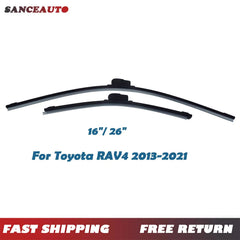Front Windshield Wiper Blades For Toyota RAV4 13-21 Pair 16" 26" 1505116,1505126 6B93BC-57 [1]