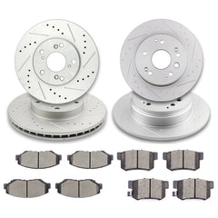 Front & Rear Disc Rotors + Brake Pads for 2003 - 2009 2010 2011 Honda Element 6B93BC-57 [1]
