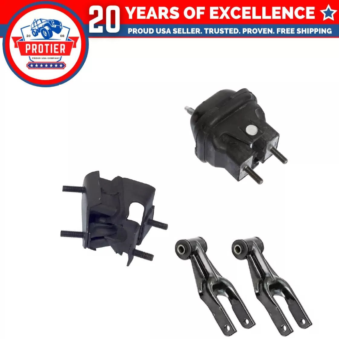 Front & Rear Engine Motor Mount Set 4PCS for 2006 - 2009 Chevrolet Impala 5.3L 6B93BC-57 [1]