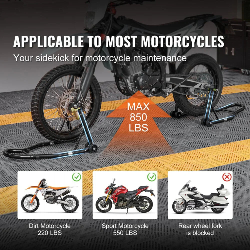 Front & Rear Motorcycle Bike Stand Forklift Paddock Swing arm Spool Wheel Lift 6B93BC-57 [10]