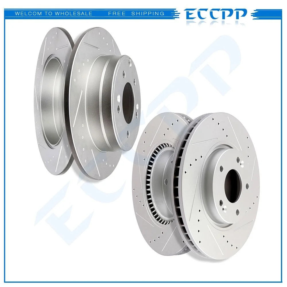 Front and Rear Brake Drilled & Slotted Rotors For 2005-2015 Hyundai Sonata Kia KOEEP [1]