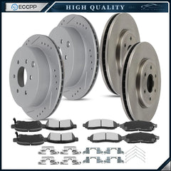 Front and Rear Brake Rotors & Ceramic Pads Fits for Nissan Frontier V6 6B93BC-57 [1]