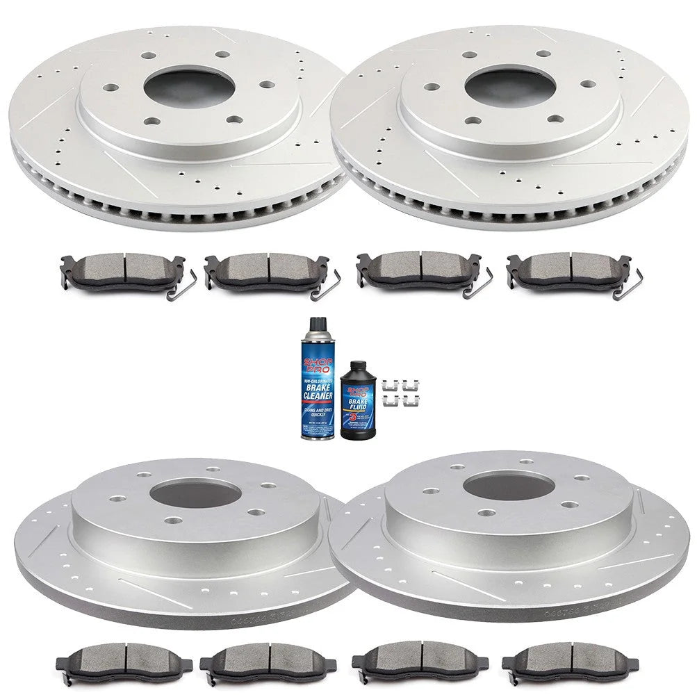 Front and Rear Brake Rotors and Pads 6pc Set for 2010-2014 Toyota FJ Cruiser V6 KOEEP [1]