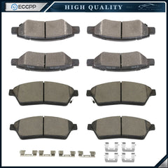 Front and Rear Ceramic Brake Pad Kit with Hardware for 2010-2016 Cadillac SRX KOEEP [1]