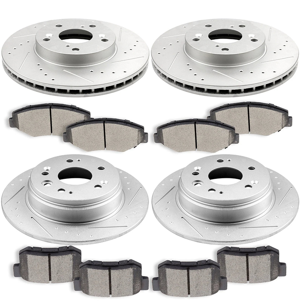 Front and Rear Disc Rotors + Ceramic Brake Pads for 2002 2003 2004 Honda CR-V 6B93BC-57 [1]