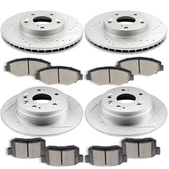 Front and Rear Disc Rotors + Ceramic Brake Pads for 2002 2003 2004 Honda CR-V 6B93BC-57 [1]