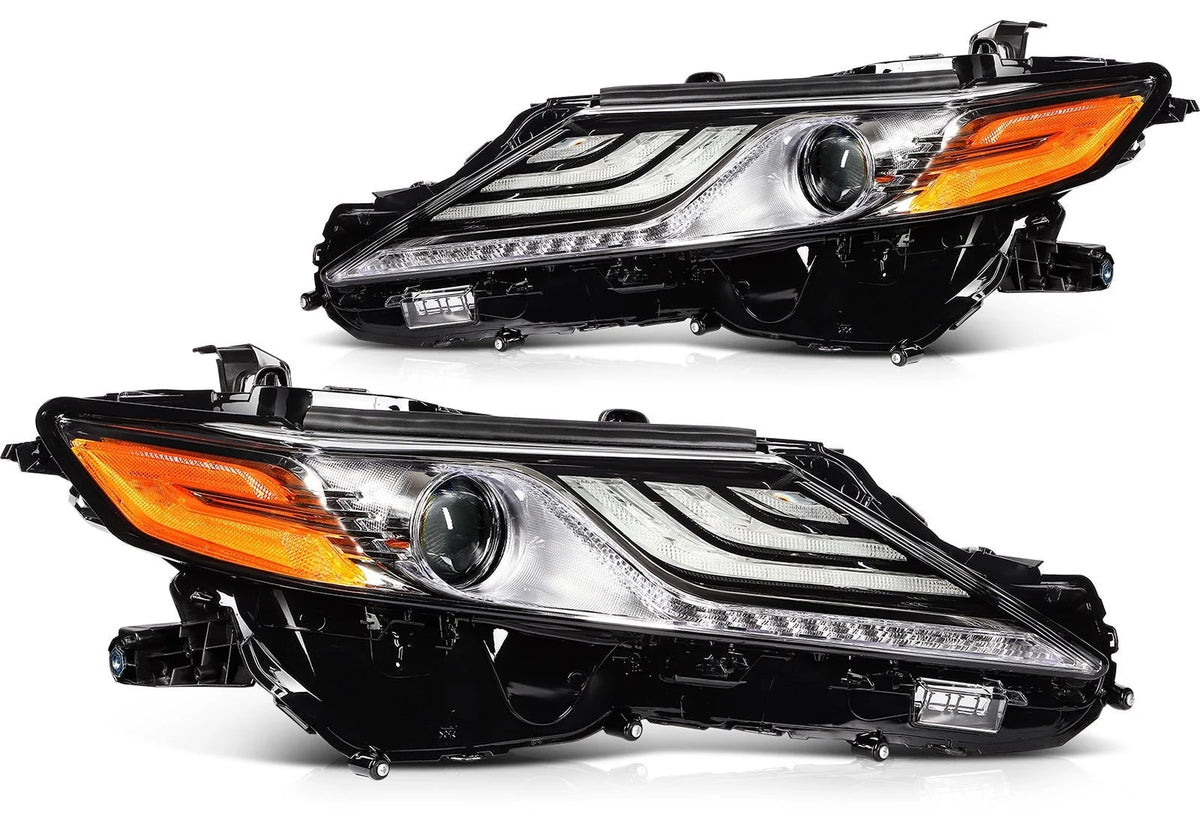 Full LED Headlights Assembly Pair For 2021-23 Toyota Camry XLE Chrome Housing 6B93BC-57 [1]