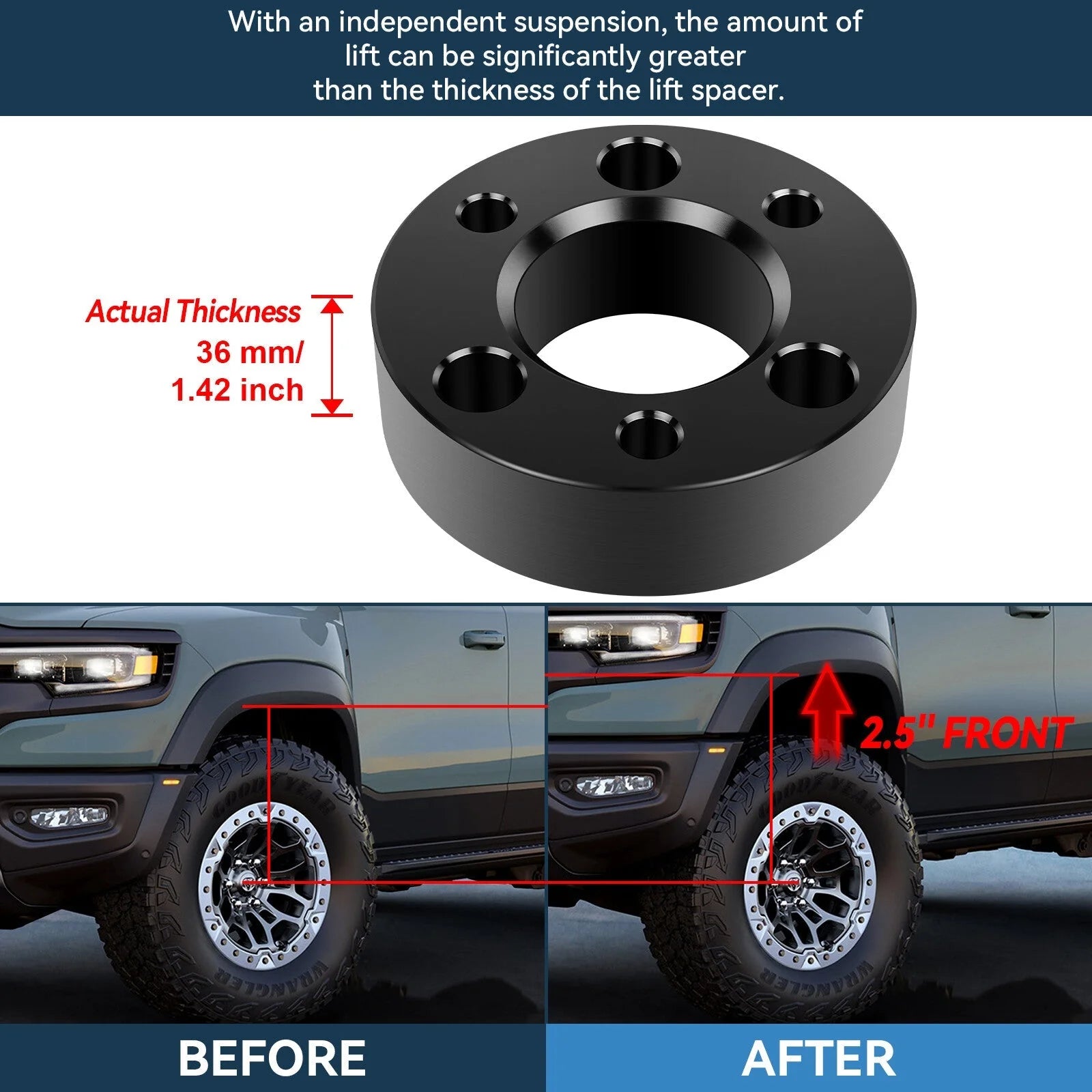 Full Set 2.5" Front 2" Rear Leveling Lift Kit For Nissan Frontier 2005 2006-2023 KOEEP [2]