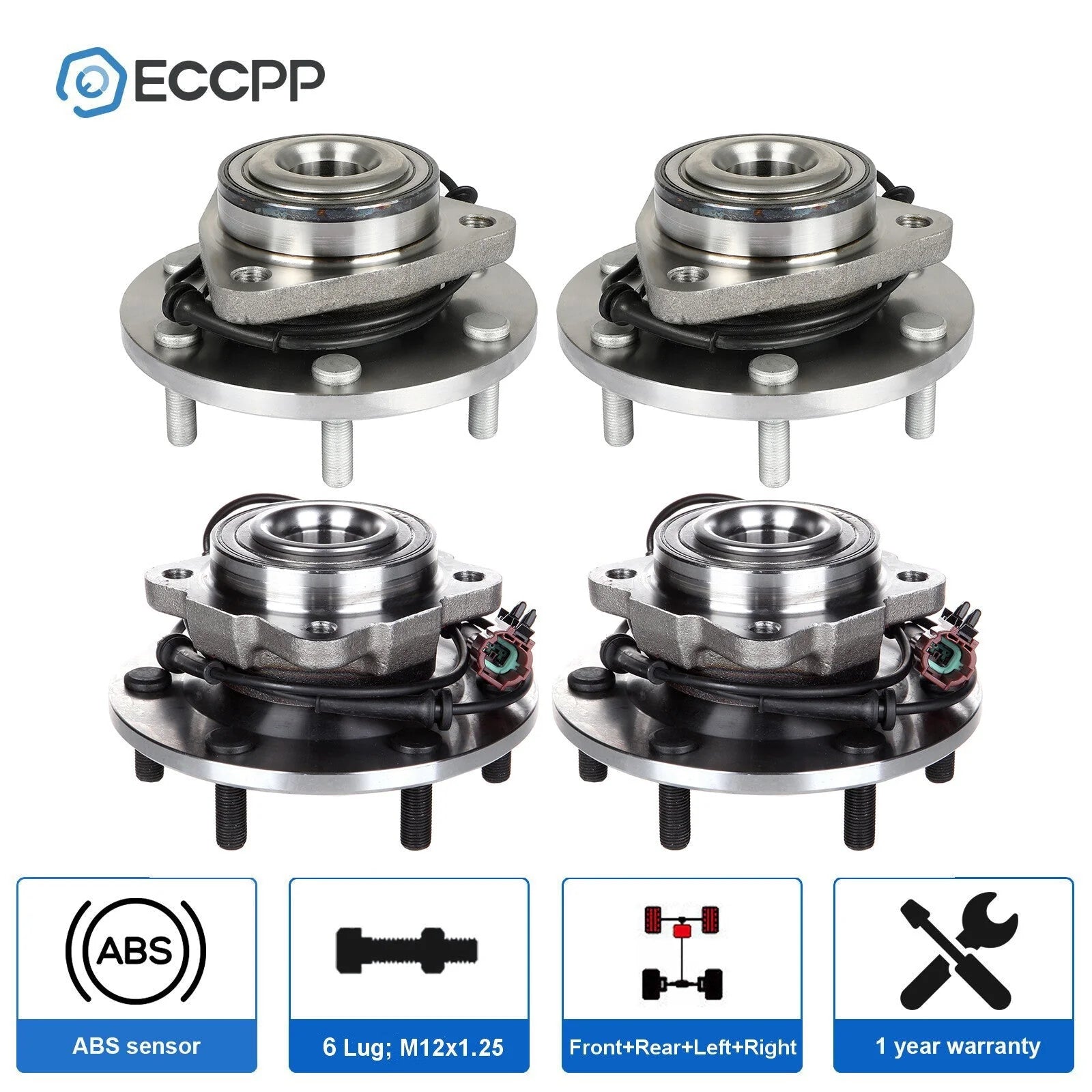 Full Set Wheel Hub Bearing Front Rear For Nissan Armada Infiniti Qx56 2005-2007 6B93BC-57 [1]