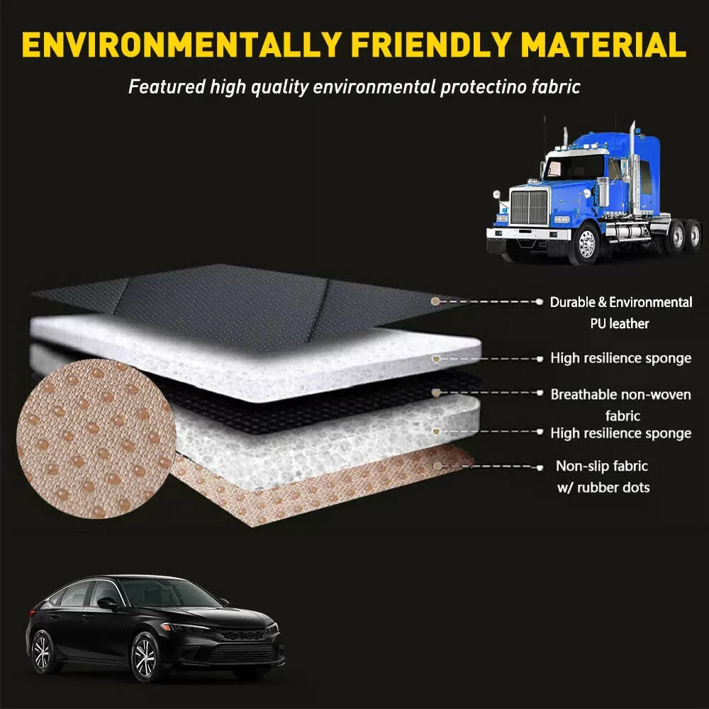 Full Surround Car Front Seat Cover Breathable PU Pad Leather Mat Chair Cushion 6B93BC-57 [10]