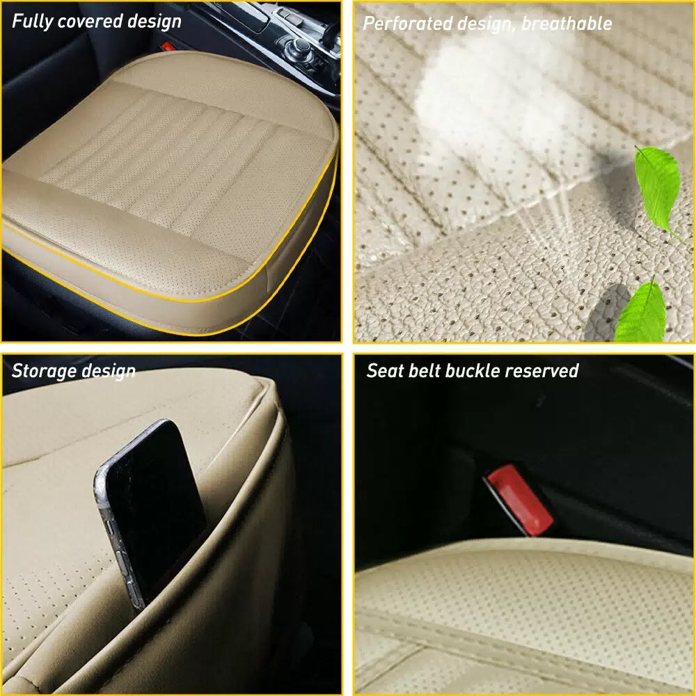 Full Surround Car Front Seat Cover Breathable PU Pad Leather Mat Chair Cushion 6B93BC-57 [9]