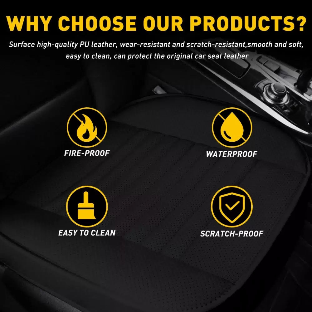 Full Surround Front Car Seat Cover Leather Pad Mat Auto Chair Cushion Protector 6B93BC-57 [8]