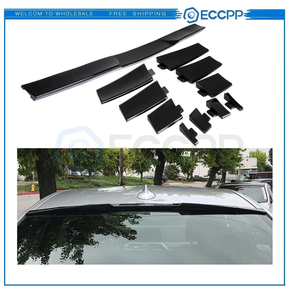 Glossy Black Universal Adjustale Window Top Roof Kit ABS 6B93BC-57 [1]