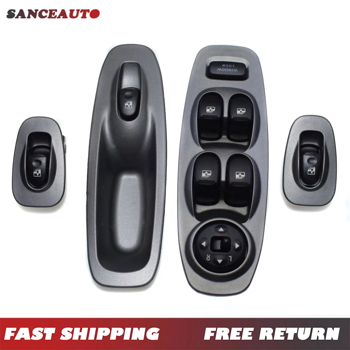 Grey Power Window Lifter Control Switch Set 4PCS For Hyundai Accent 2000-2005 6B93BC-57 [1]