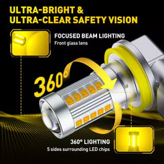 H11 H8 LED Bulbs 3000K Golden Yellow Super Bright Fog Light DRL High Power 6G EA 6B93BC-57 [2]