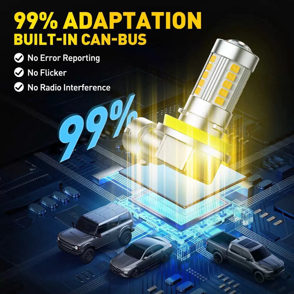 H11 H8 LED Bulbs 3000K Golden Yellow Super Bright Fog Light DRL High Power 6G EA 6B93BC-57 [5]